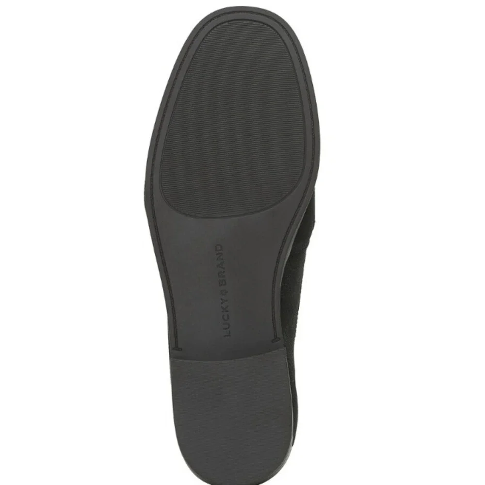Lucky Brand® (Women's SIZE 7) Harping™ Flat in Black Nubuck Leather - $89